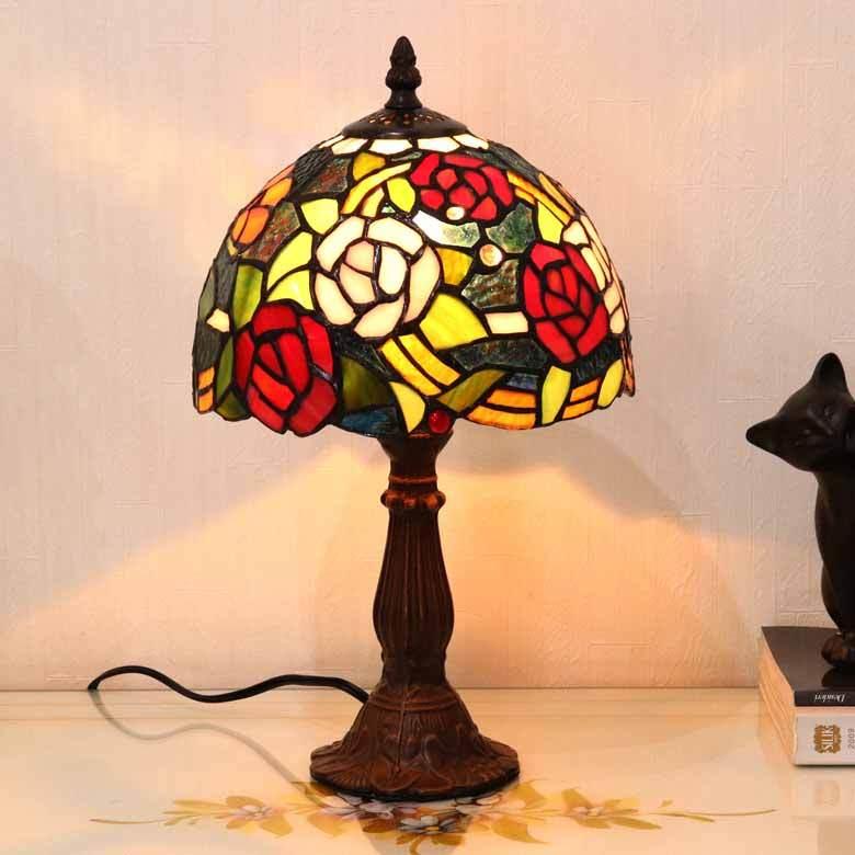 ステンドグラス ランプ ライト レトロ 店舗 ナイトランプ 杢目