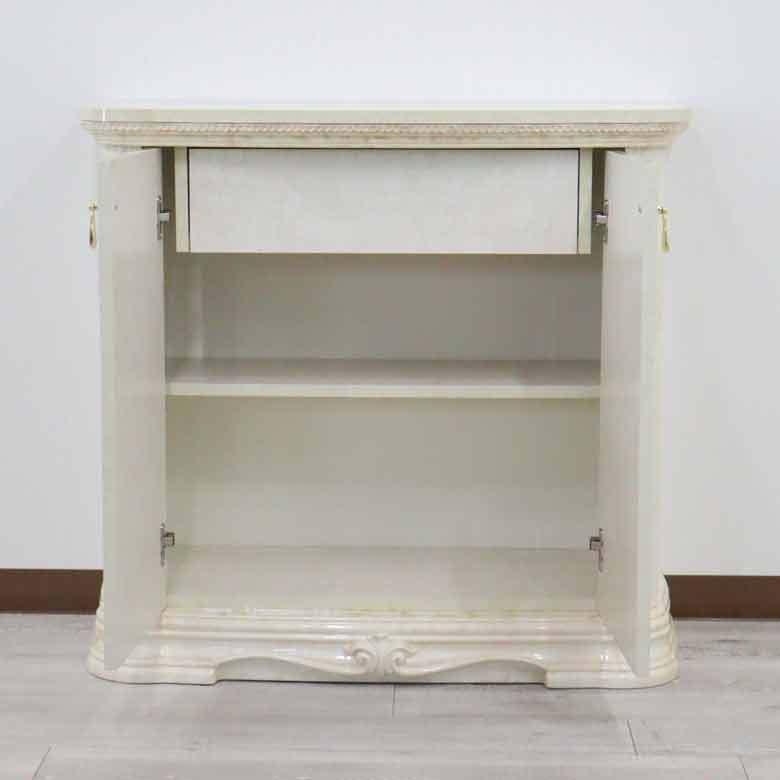 サルタレッリ アマルフィ 2ドアキャビネット アイボリー カップボード