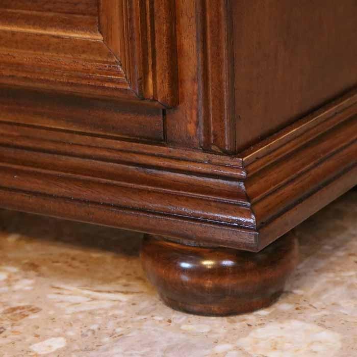 イタリア 2ドア ローキャビネット サイドボード 茶 象嵌 丸脚 完成品