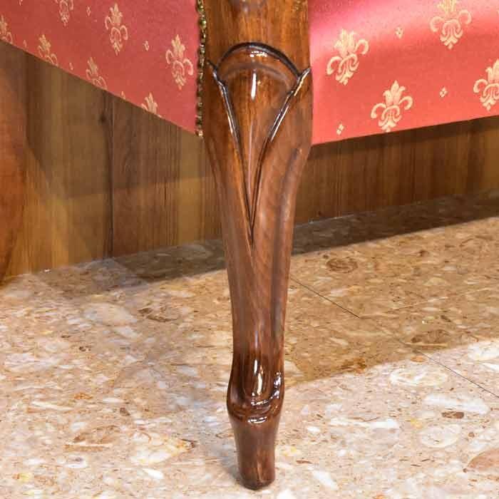 イタリア カウチソファ レッド アンティーク ミニカウチ 木製 完成品