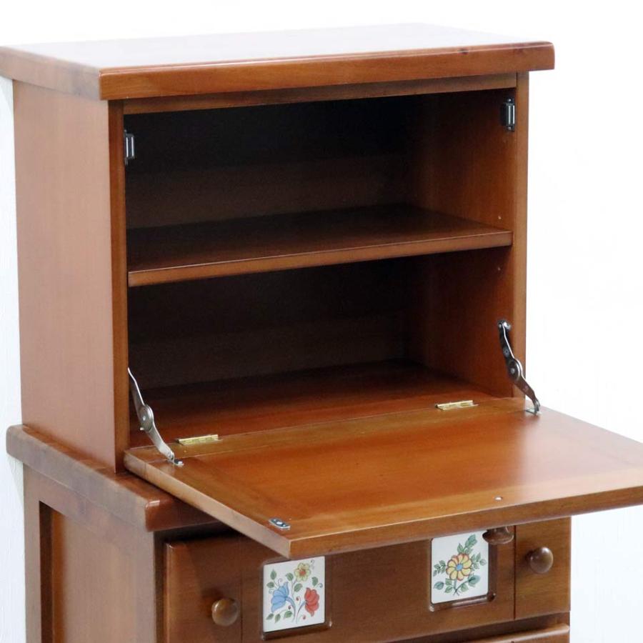 カントリー フラップデスク マホガニー タイル チェスト : インテリア