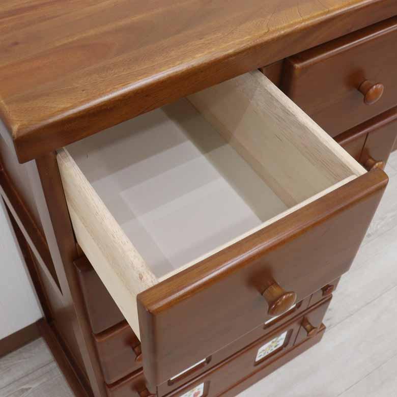 カントリー 5段チェスト マホガニー タイル チェスト : インテリア北欧