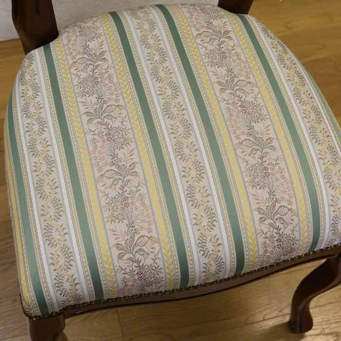 ダイニングチェア おしゃれ 木製 完成品 グリーンストライプ 26S MX-G