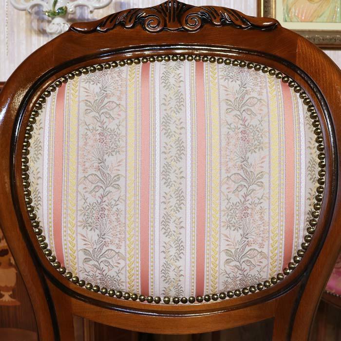 ダイニングチェア おしゃれ 木製 完成品 ピンクストライプ 猫脚 26S MX