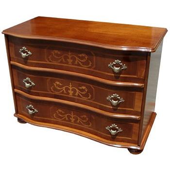 チェスト 木製 3段 完成品 茶 75cm 象嵌 ロココ調 イタリア 家具 猫脚