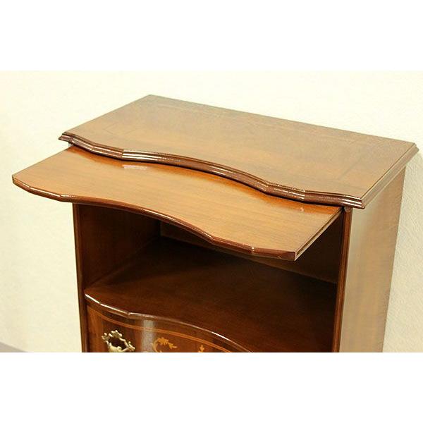 チェスト 木製 2段 完成品 茶 58cm 象嵌 猫脚 イタリア製 044VP