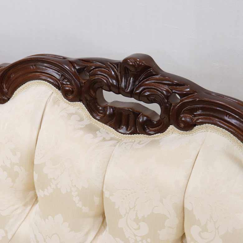 イタリア 2Pソファ 猫脚 ベージュ ロレーナ ソファ 2人掛けソファ