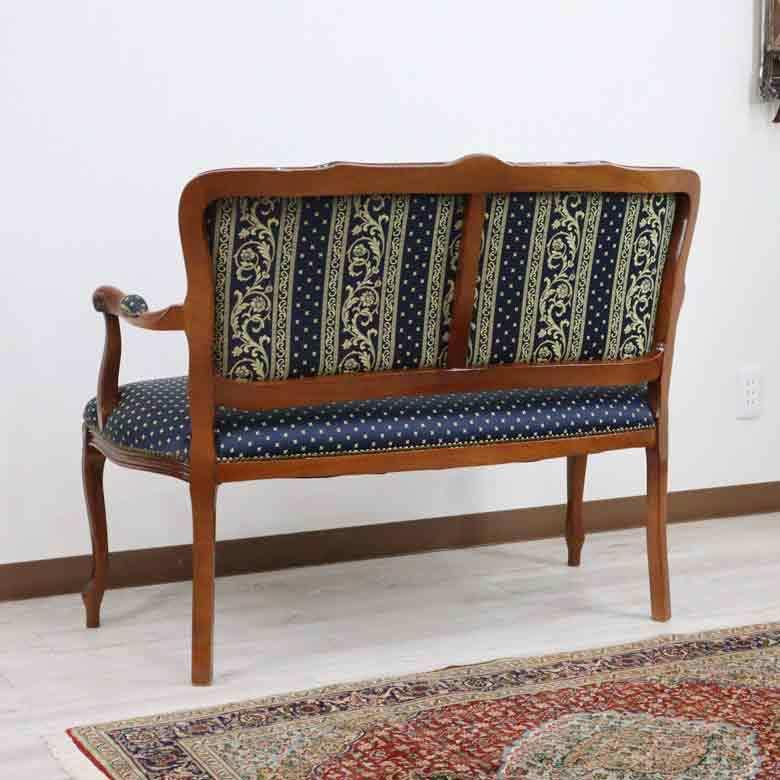 イタリア 家具 二人がけソファー ブルー ラブソファ 2P 2人掛け