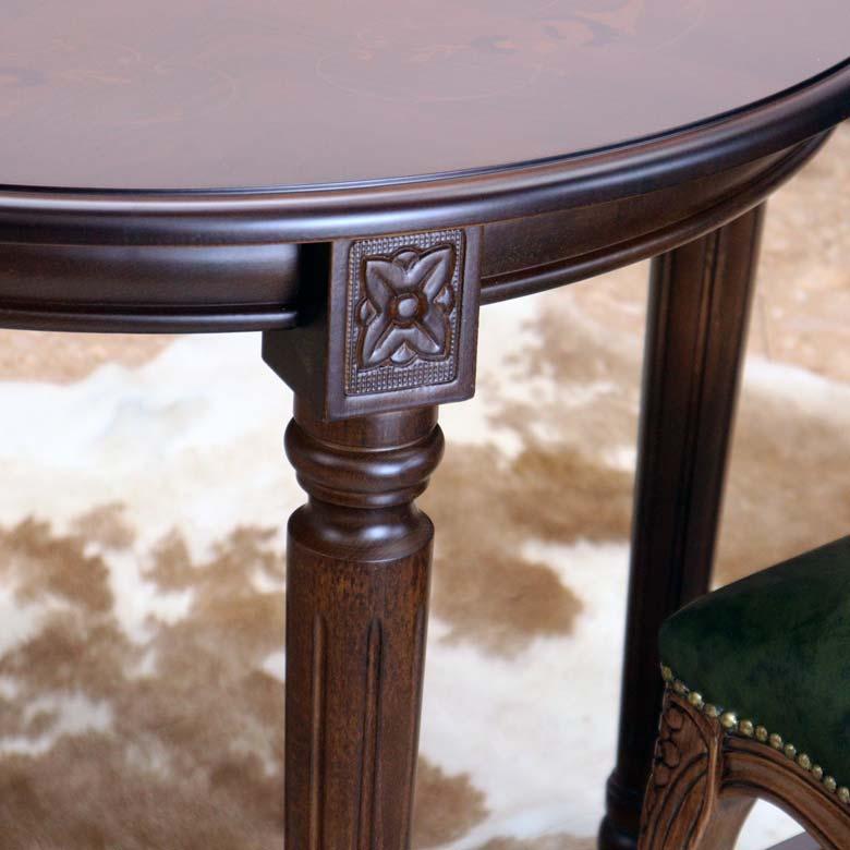 ダイニングテーブル 90cm 円形 象嵌 イタリア 2人用 テーブル