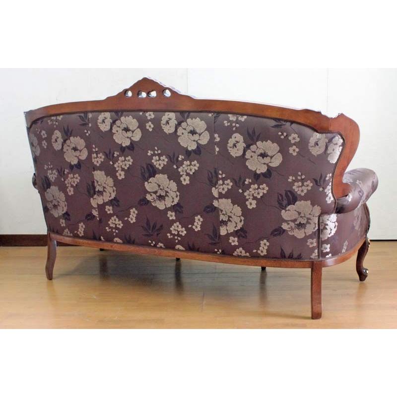 イタリア 3人がけソファ モントリオール 猫脚 木製 ソファ 3人掛け