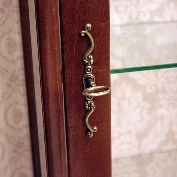 キャビネット 木製 120cm キュリオケース 象嵌 ロココ調 イタリア 家具