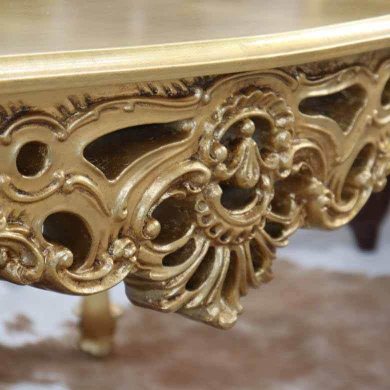イタリア リビングテーブル ゴールド 84cm ローテーブル 猫脚 イタリア リビングテーブル ゴールド 84cm ローテーブル 猫脚