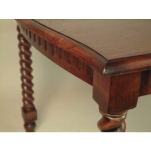 ダイニングテーブル ねじり脚 145cm 木製 4人がけ オーク材 茶 レトロ