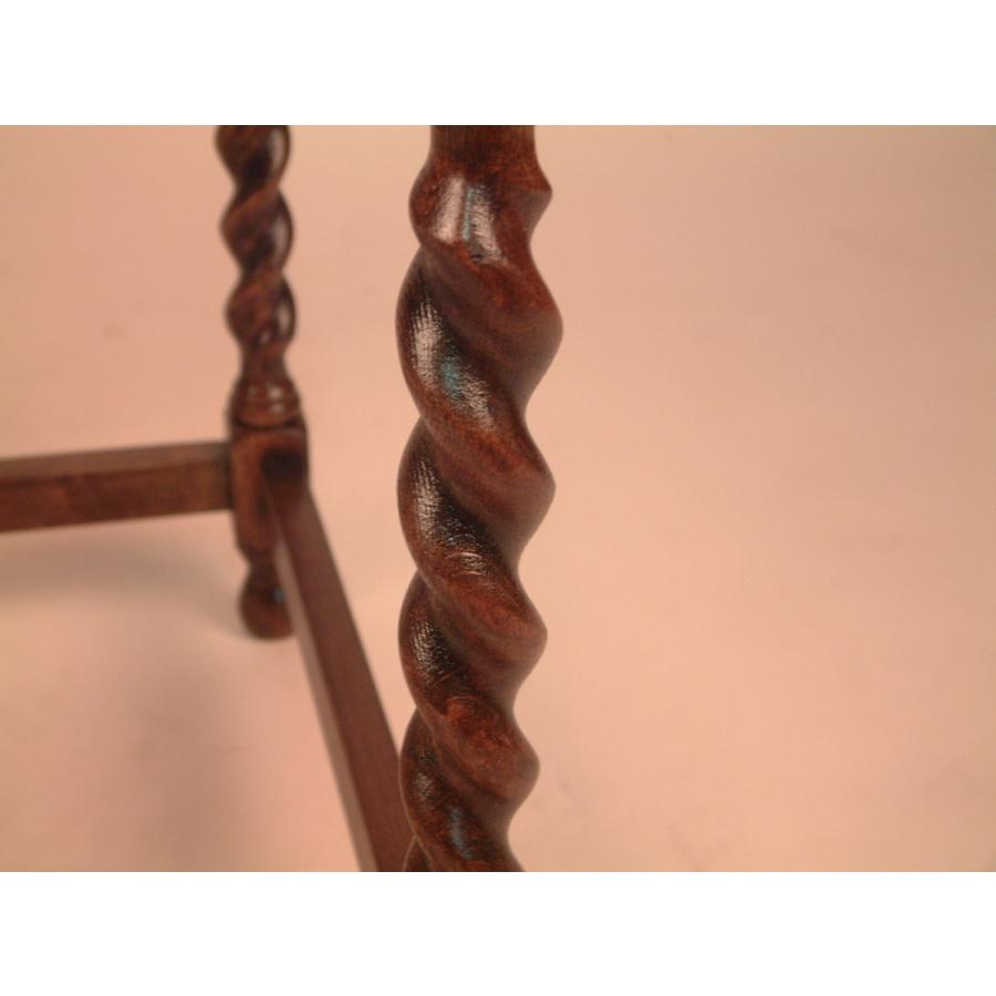 サイドテーブル ねじり脚 木製 オーク 茶 レトロ ローテーブル