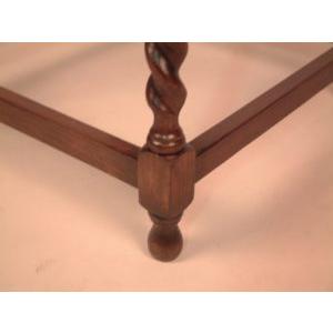 サイドテーブル ねじり脚 木製 オーク 茶 レトロ ローテーブル 102