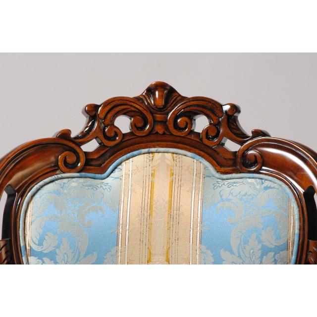 イタリア　アンティーク調　ダイニングチェア 　ロココ　猫脚　ブルーゴールド色 イタリア アンティーク調 ダイニングチェア ロココ 猫脚 ブルーゴールド色