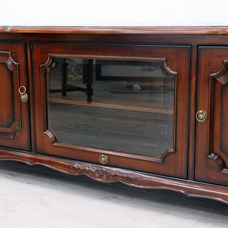 テレビボード マホガニー 180cm キャビネット テレビ台 猫脚 