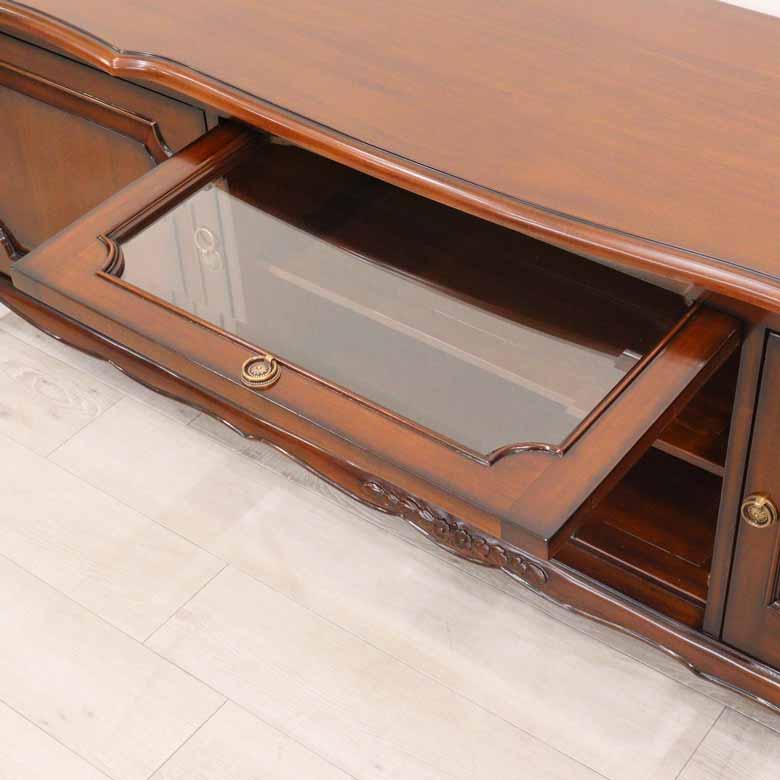 テレビボード マホガニー 180cm キャビネット テレビ台 猫脚 