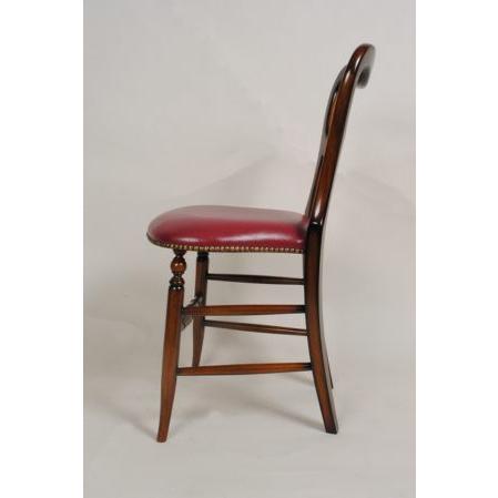 ダイニングチェア 合皮 レッド マホガニー 猫脚 完成品 バルーンチェア