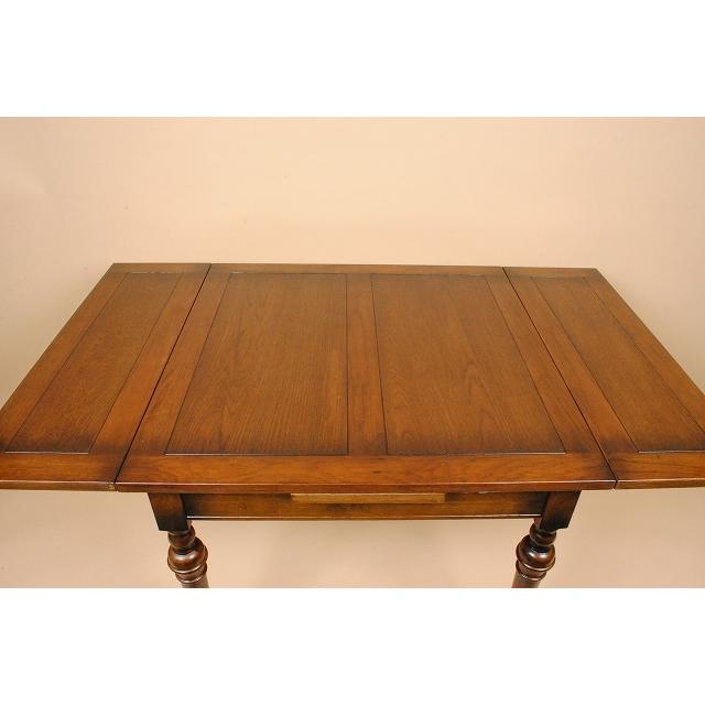 ダイニングテーブル 80-135cm 伸長式 オーク 4人用 茶 レトロ 輸入家具