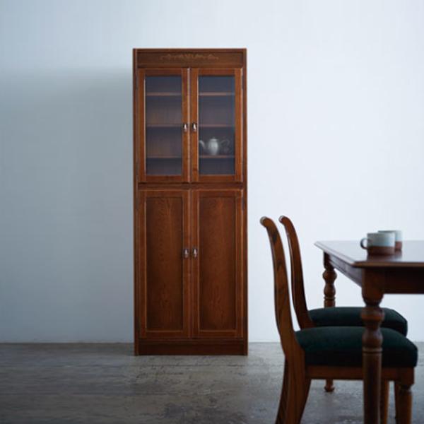 カントリーハウス 2ドア キャビネット オーク材 天然木使用 国産家具