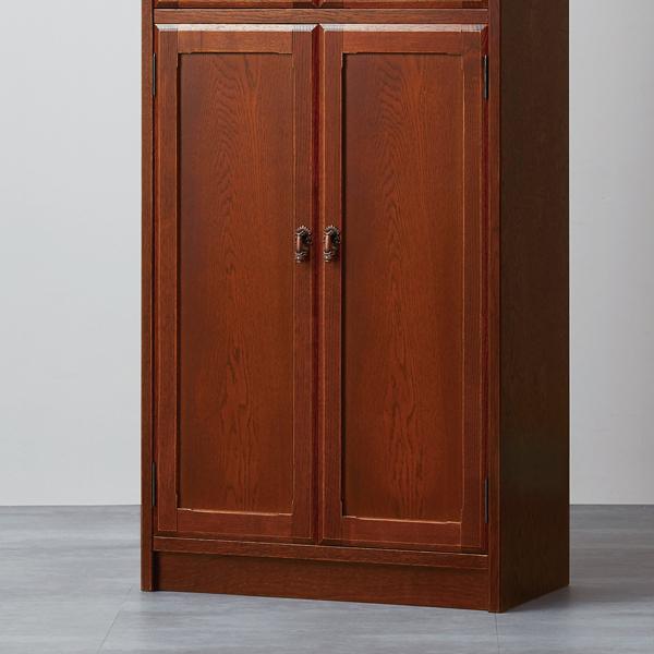 カントリーハウス 2ドア キャビネット オーク材 天然木使用 国産家具