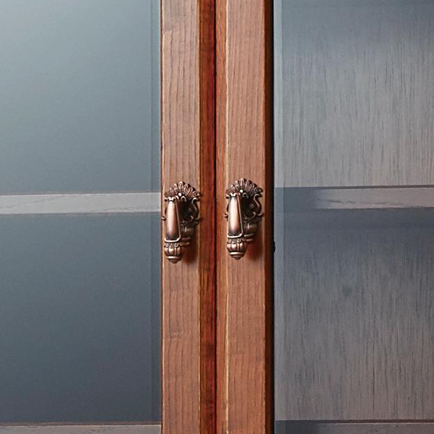 カントリーハウス 2ドア キャビネット オーク材 天然木使用 国産家具