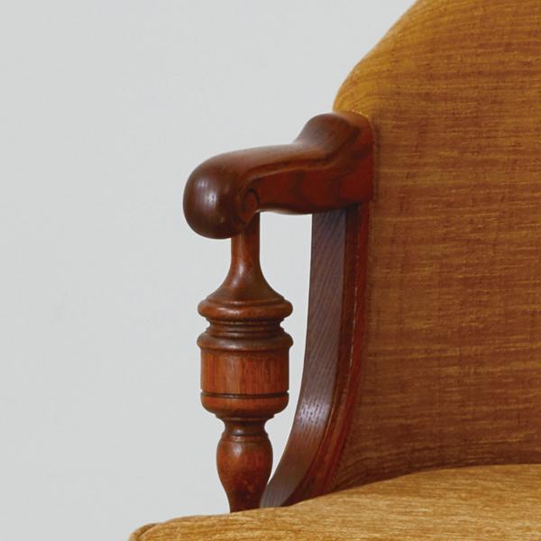 カントリーハウス アームチェア キャスター付 オーク材 天然木使用