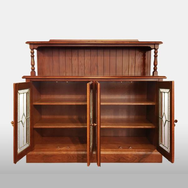 カントリーハウス 4ドア サイドボード 宮付 スリムキャビネット オーク