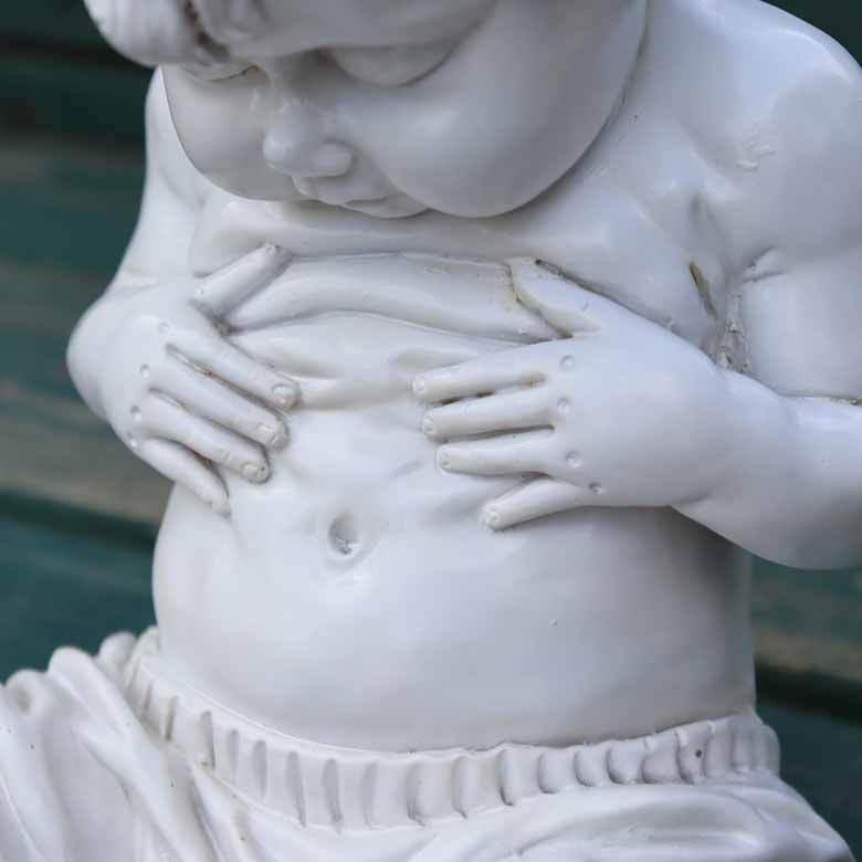 ガーデン オーナメント 天使 置物 男の子 メタボ天使 L 高さ32cm