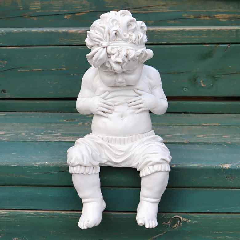 ガーデン オーナメント 天使 置物 男の子 メタボ天使 L 高さ32cm