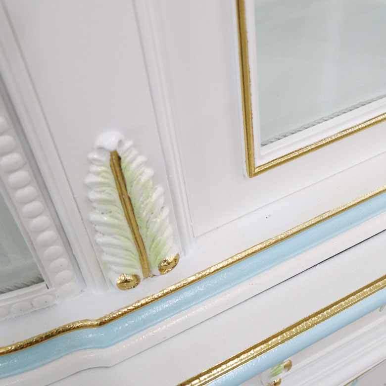 ロココ調家具 キャビネット ショーケース 飾棚 白家具 アンティーク