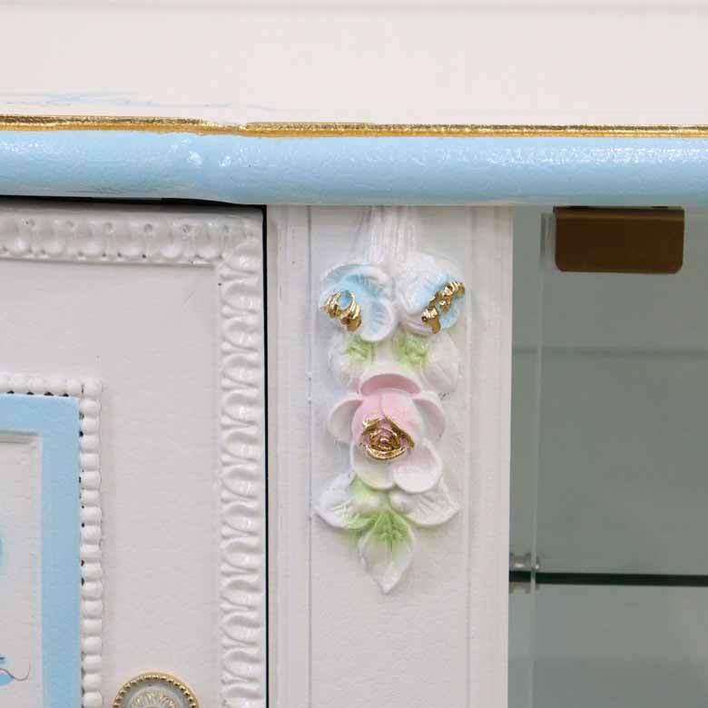 ロココ調 テレビボード ローキャビネット 白家具 アンティーク