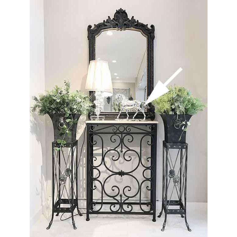 コンソールテーブル 63cm幅 ロートアイアン 大理石テーブル 花台 FM