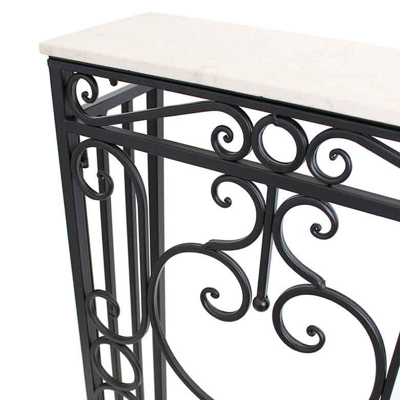 コンソールテーブル 63cm幅 ロートアイアン 大理石テーブル 花台 FM