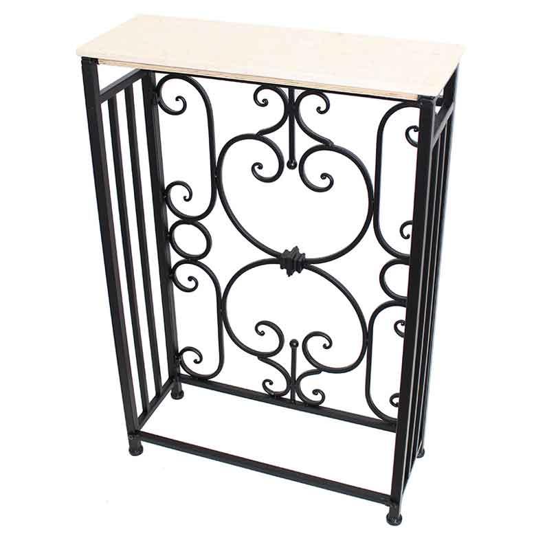 コンソールテーブル 63cm幅 ロートアイアン 大理石テーブル 花台 FM