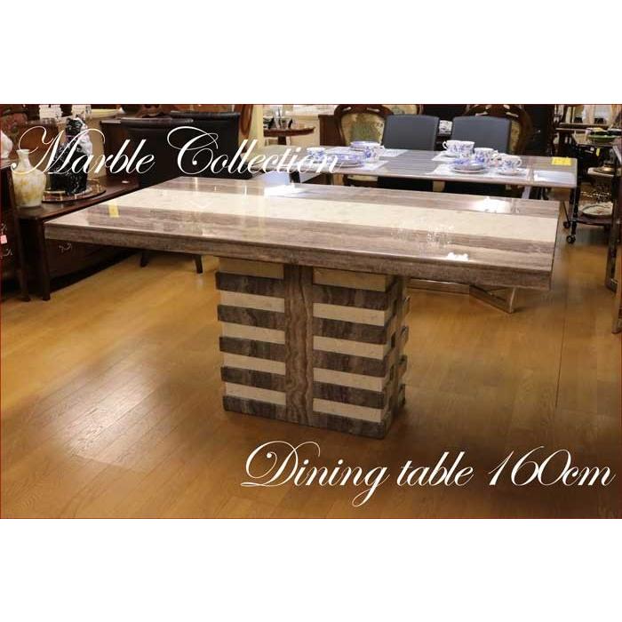 大理石 ダイニングテーブル 160cm幅 マーブル テーブル 机 ダークグレイ