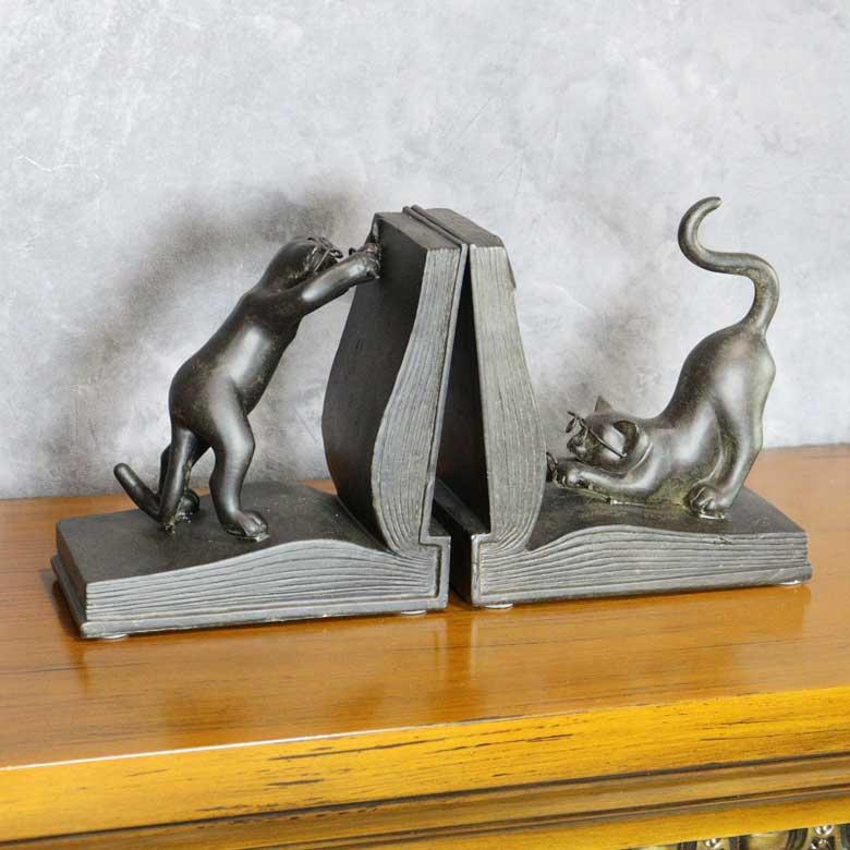 ビンテージ　ブックエンド　ピアノと女の子とネコ　ホリデーフェアー ビンテージ ブックエンド ピアノと女の子とネコ ホリデーフェアー