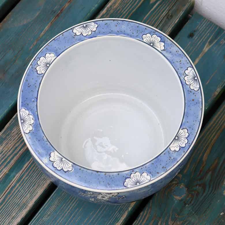 水鉢 大型 白梅 10号 睡蓮鉢 火鉢 水連鉢 和モダン ビオトープ