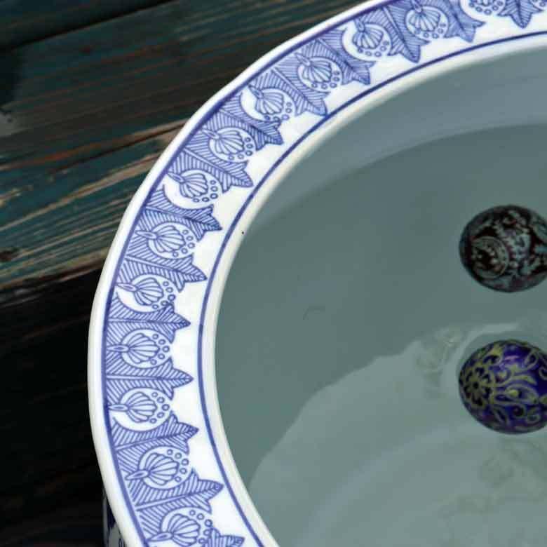 水鉢 大型 陶器 13号 ヒマワリ白 火鉢 鉢カバー プランターカバー 