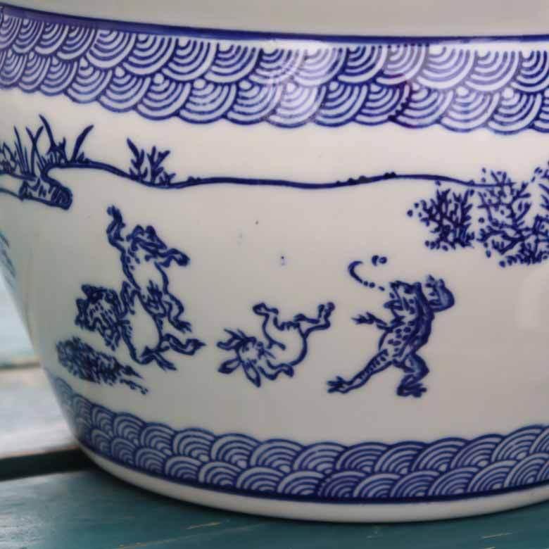 水鉢 鳥獣戯画 7号 シノワズリ オリエンタル ジャポニズム 火鉢 鉢