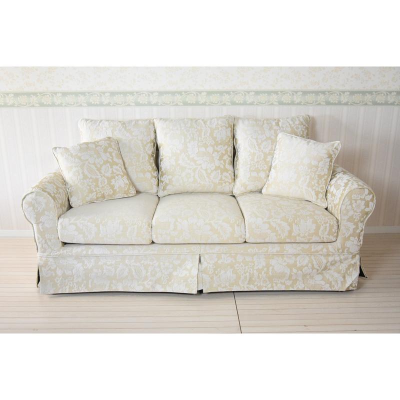 3Pソファ カバーリング シャンパンゴールド 3人がけ 応接室用 背もたれ