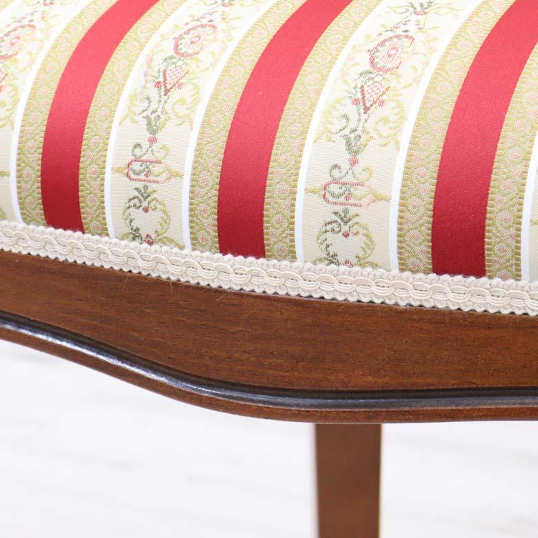 イタリア ダイニング3点セット 70cm 象嵌 レッドストライプ 猫脚 イタリア ダイニング3点セット 70cm 象嵌 レッドストライプ 猫脚