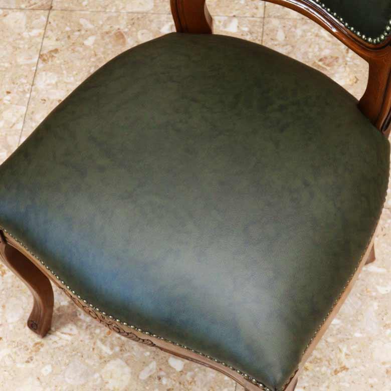 イタリア ダイニングテーブル 3点セット 本革 80cm 円形 象嵌 2人用 革 