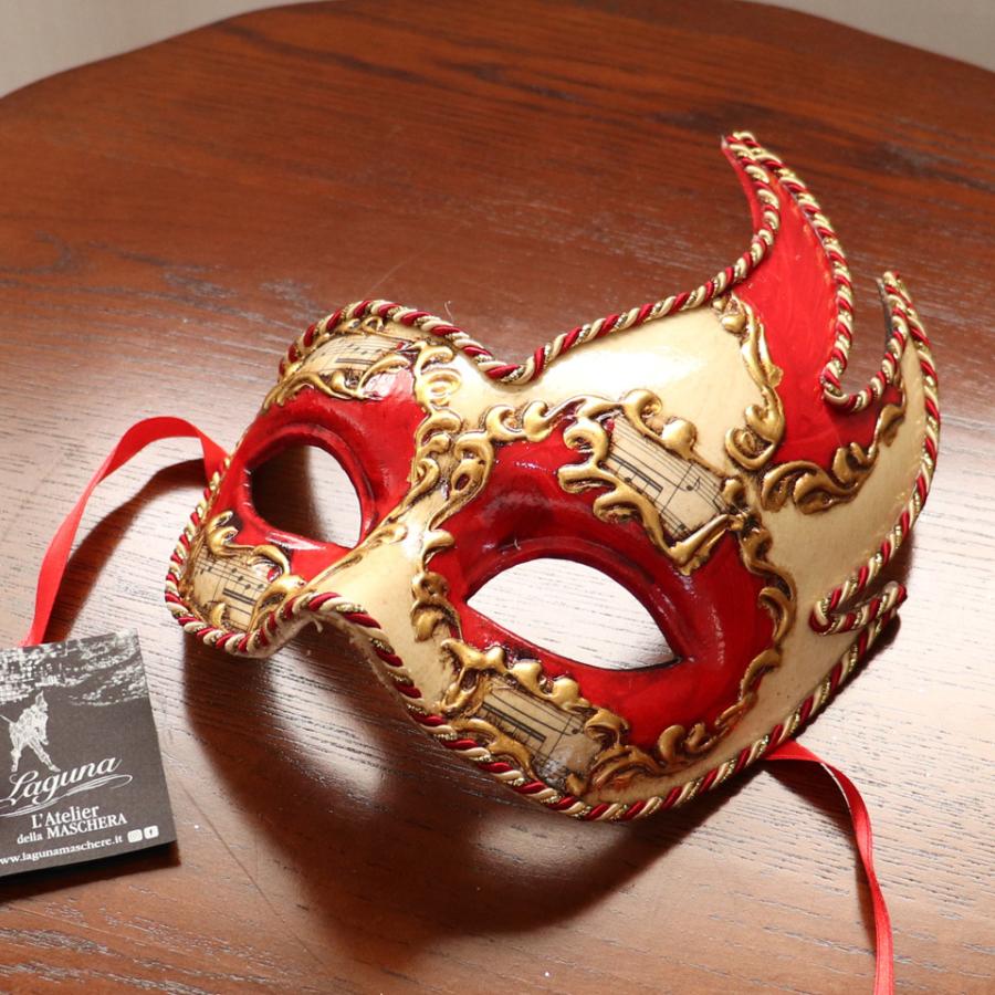 ベネチアンマスク カーニバルマスク 仮面 エルバ ゴールド レッド イタリア製 ゴージャス ヴェネチアンカーニバルマスク マスケラ