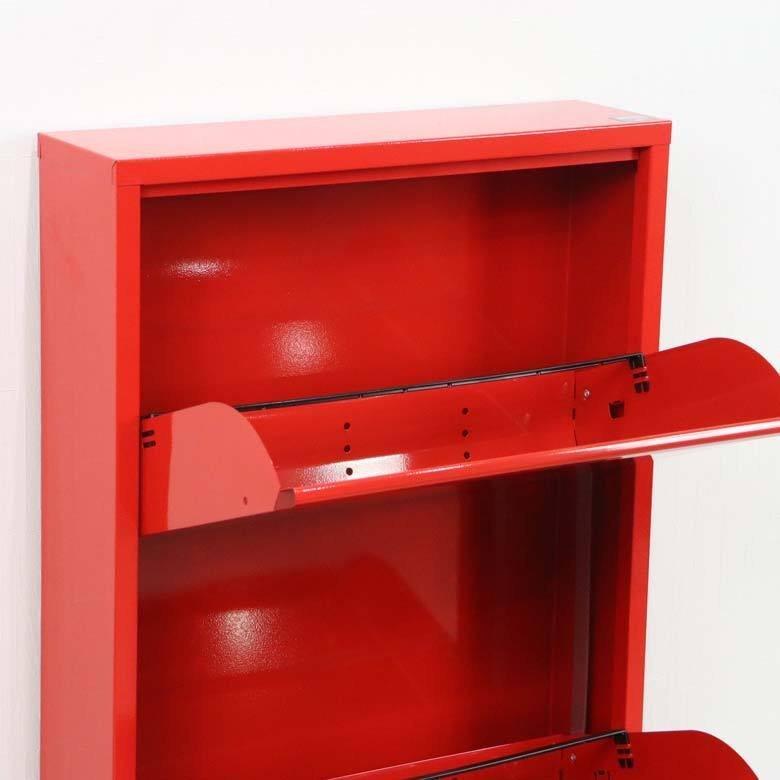 赤色の収納、本箱、靴箱 楽天市場】送料無料 新品 シューズボックス 12人用 赤 完成品 鍵付き
