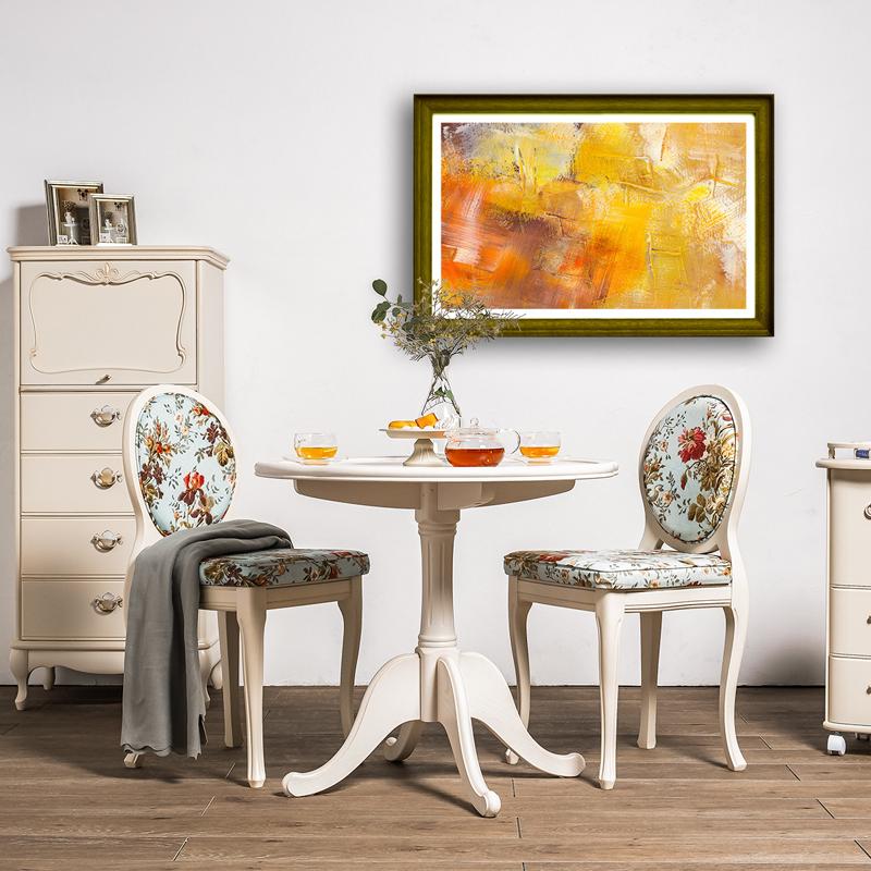 ティーテーブル イタリア ナチュラル/ホワイト 象嵌 カフェテーブル