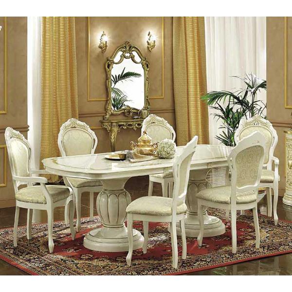 イタリア ダイニングチェア ホワイト 合皮 レザー 猫脚 完成品