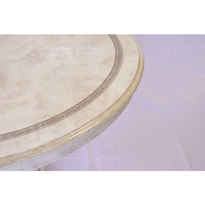 イタリア レオナルド ダイニングテーブル 110cm 円形 伸長式 キャメル