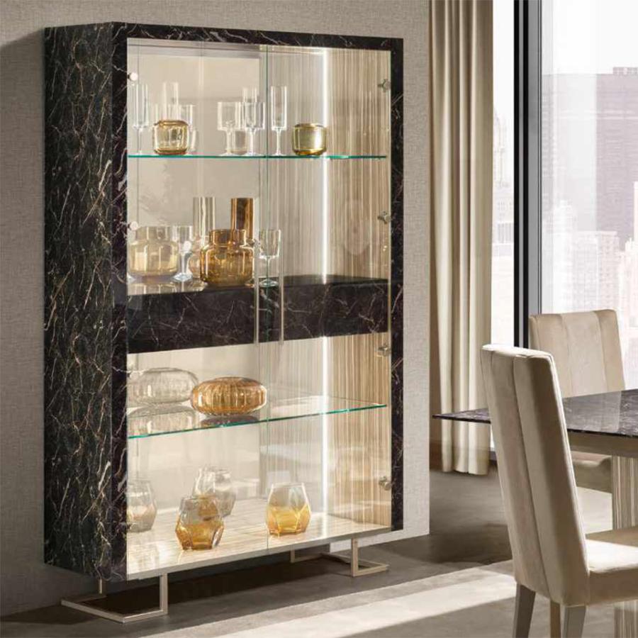 イタリア製 ガラスキャビネット エレガント 飾り棚 キュリオケース